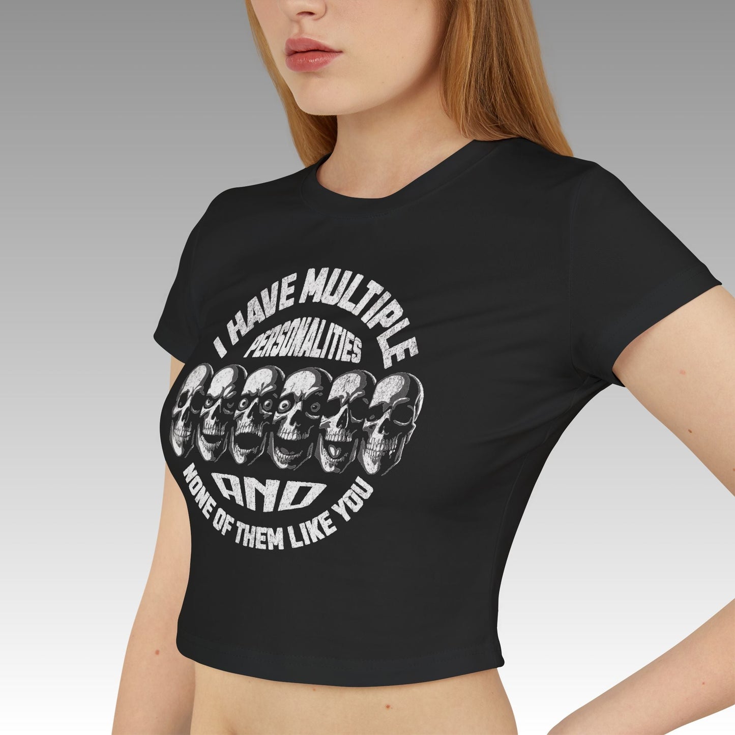 Multiple Personalities Women's Baby Tee - skull_clothing
