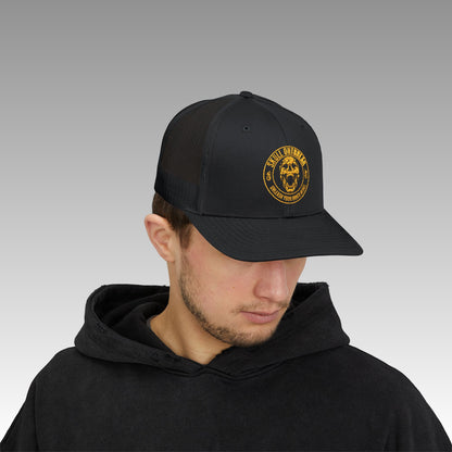 Skull Outbreak Embroidered Trucker Cap