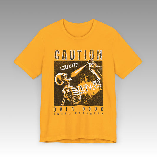 Caution Toxicity Level Over 9000 Unisex Jersey Short Sleeve T-Shirt