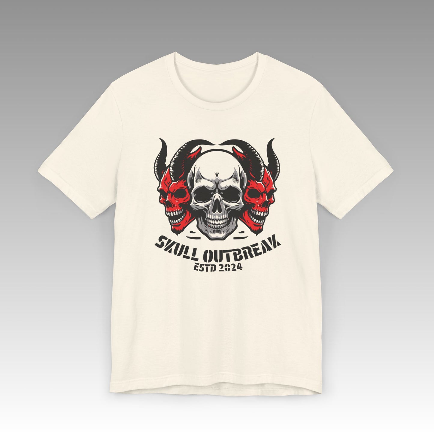 Demon Skulls Unisex Jersey Short Sleeve T-Shirt - Skull Outbreak 