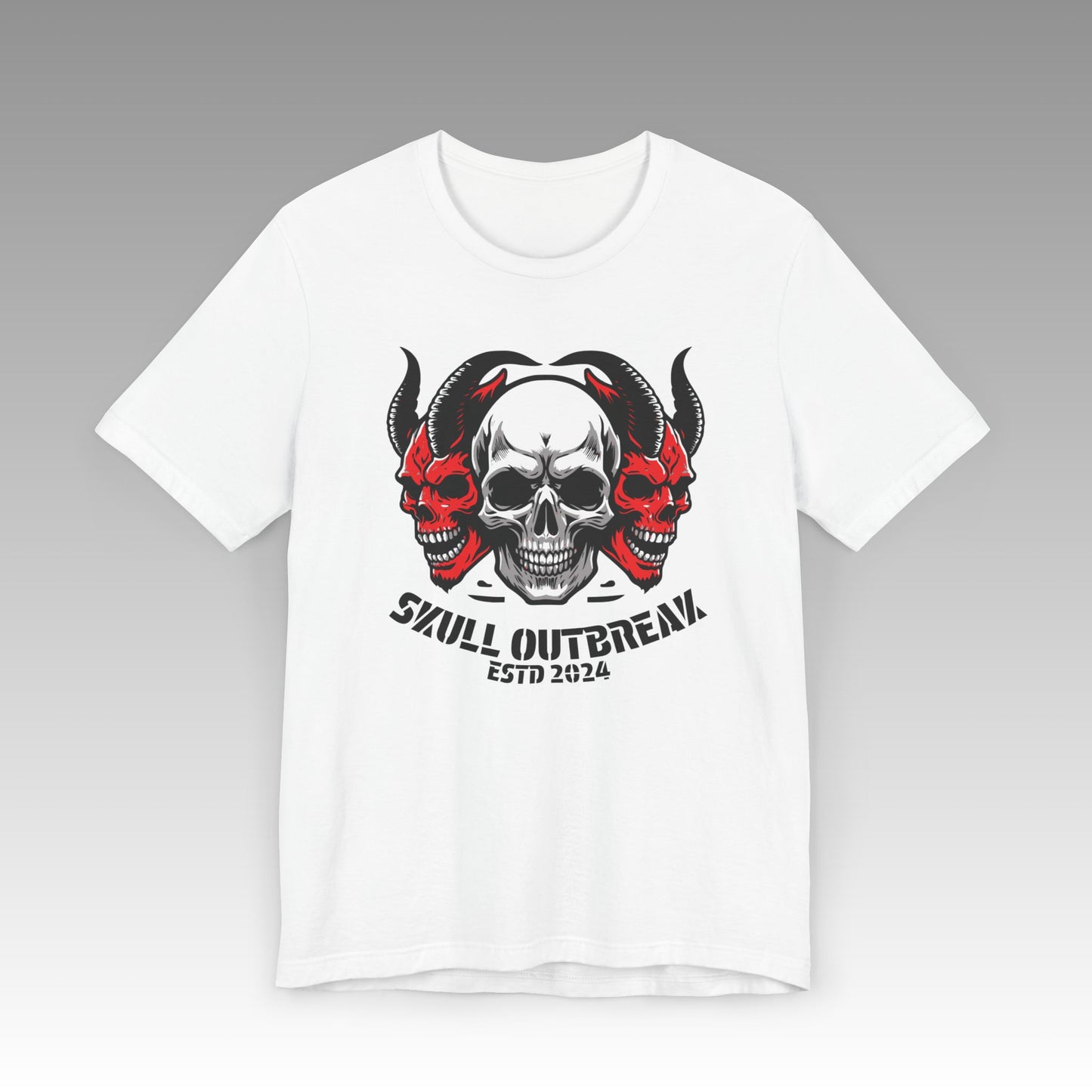 Demon Skulls Unisex Jersey Short Sleeve T-Shirt - Skull Outbreak 