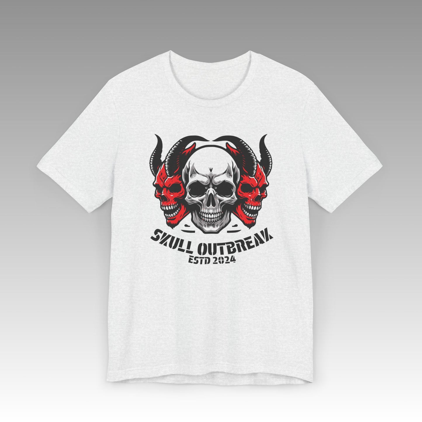 Demon Skulls Unisex Jersey Short Sleeve T-Shirt - Skull Outbreak 