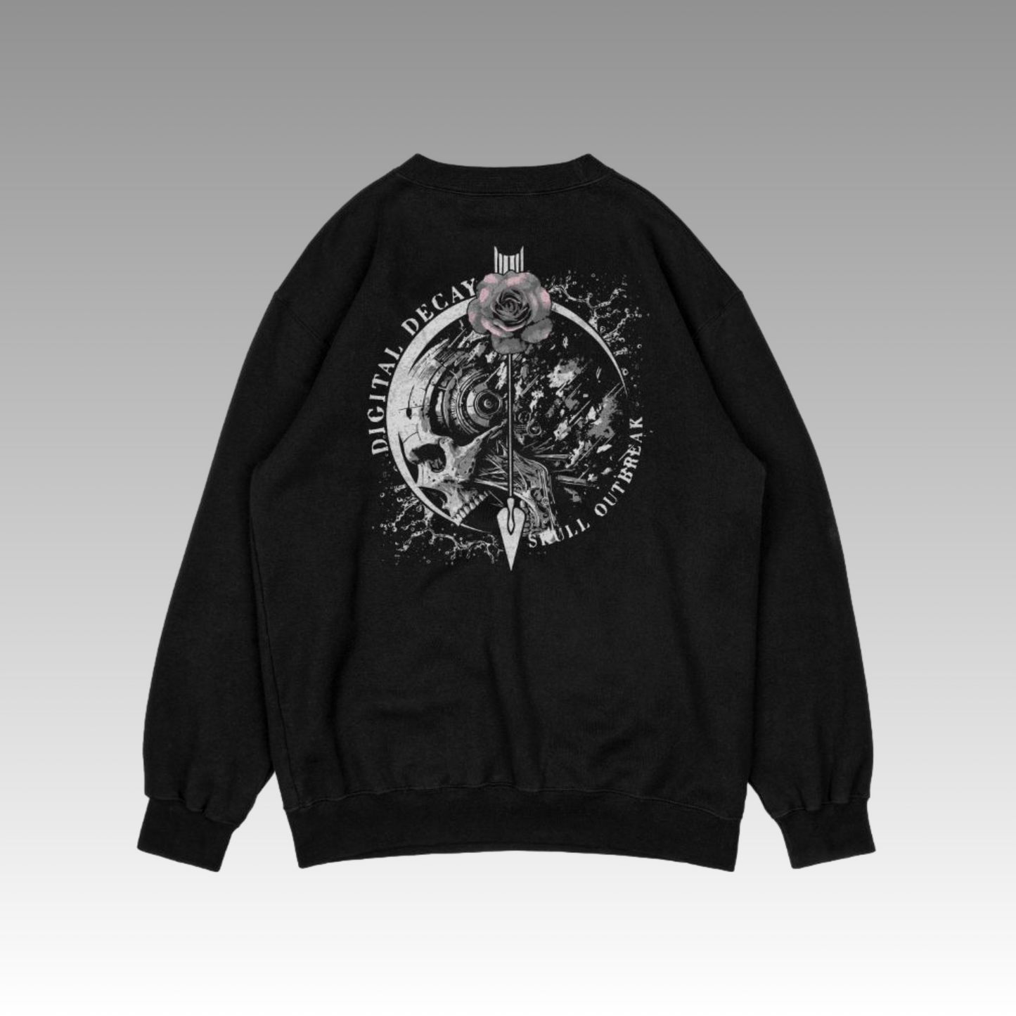 Digital Decay Unisex Premium Crewneck Sweatshirt - Skull Outbreak 