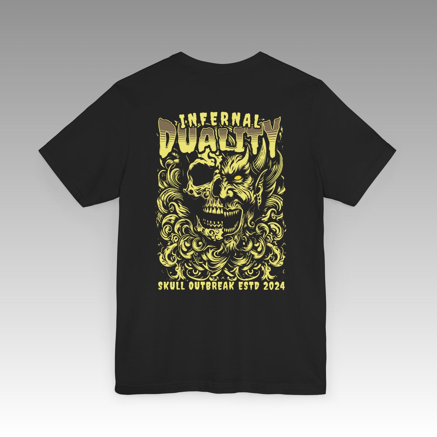 Infernal Duality Unisex Jersey Short Sleeve T-Shirt - Skull Outbreak 