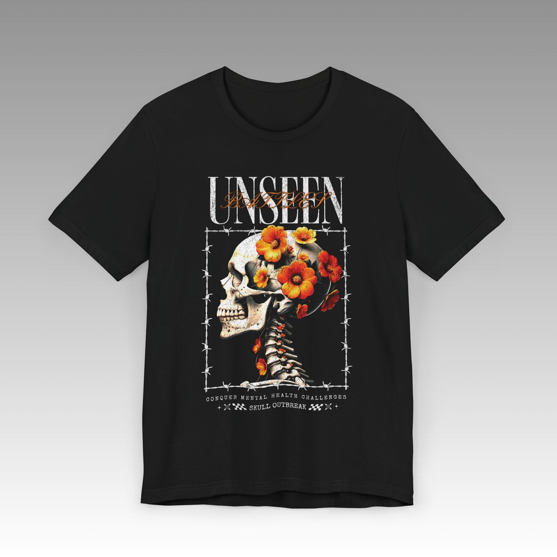 Unseen Battles Unisex Jersey Short Sleeve T-Shirt - Skull Outbreak 