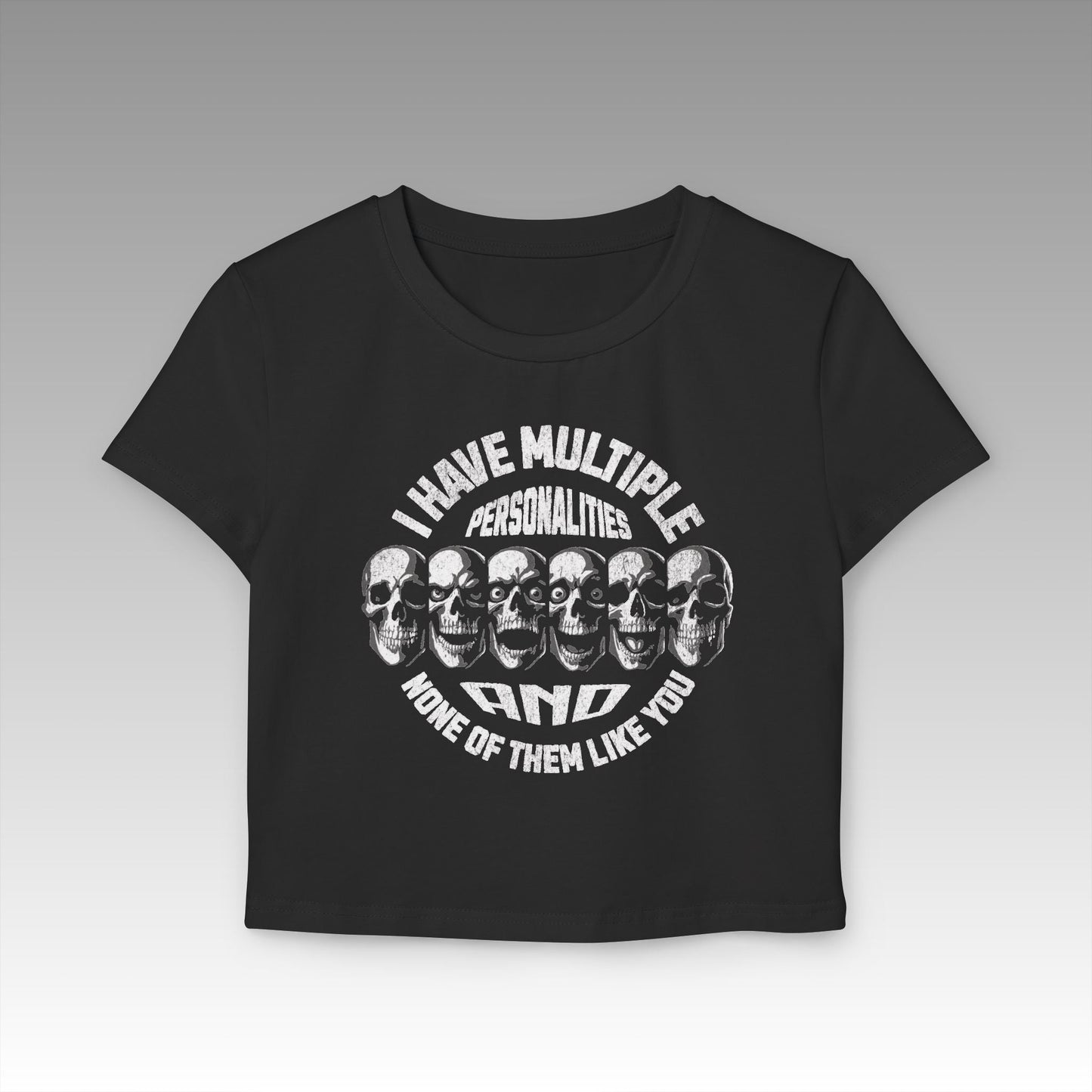 Multiple Personalities Women's Baby Tee - skull_clothing
