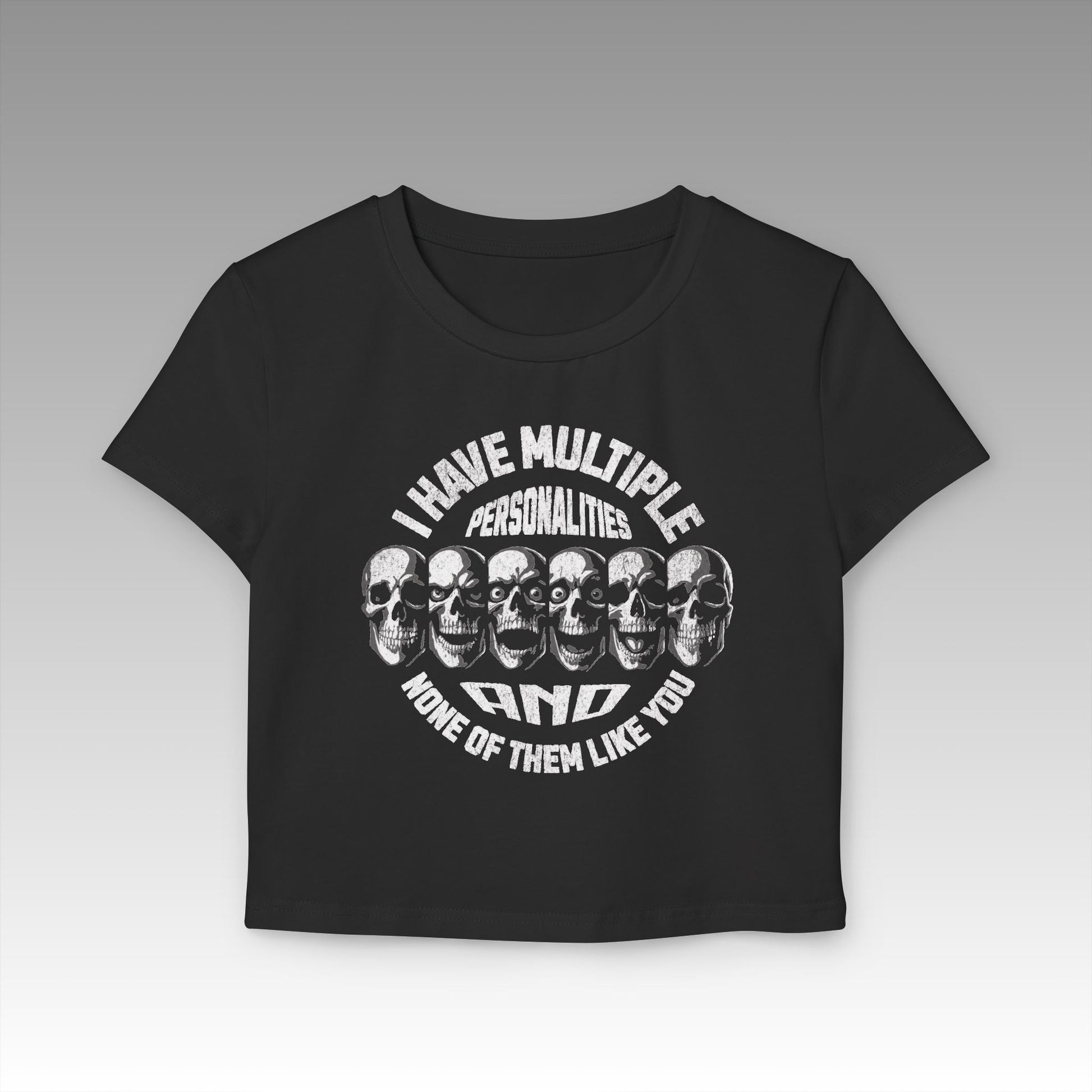 Multiple Personalities Women's Baby Tee - skull_clothing