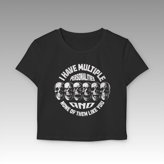 Multiple Personalities Women's Baby Tee - skull_clothing
