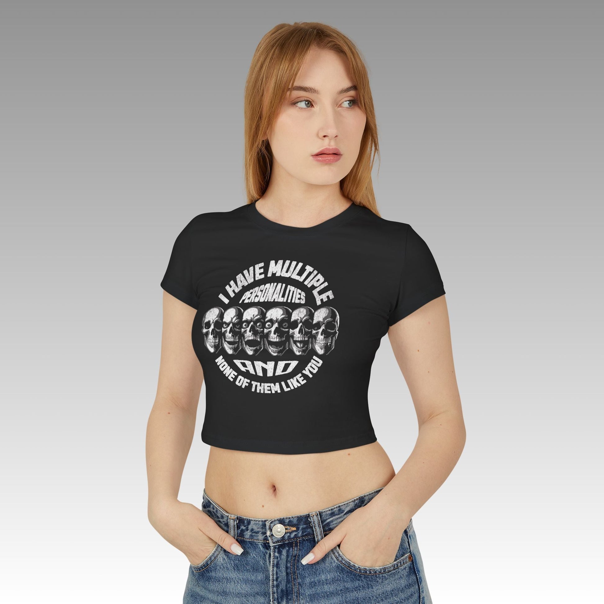 Multiple Personalities Women's Baby Tee - skull_clothing